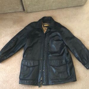 Men’s black leather coat